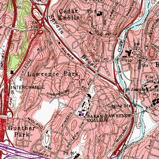 Topographic Map of Moorelands, NY