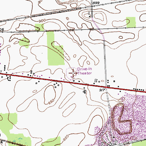 Topographic Map of Batavia Drive-In (historical), NY