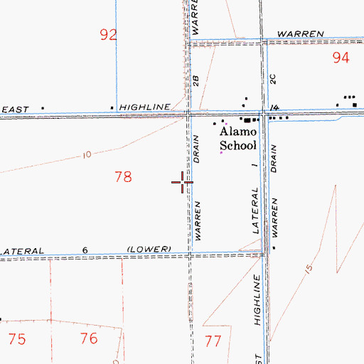 Topographic Map of Warren Drain Two B, CA