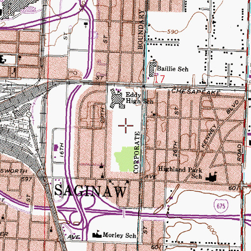 Topographic Map of Arthur Eddy Park, MI