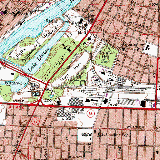 Topographic Map of Calvary Cemetery, MI