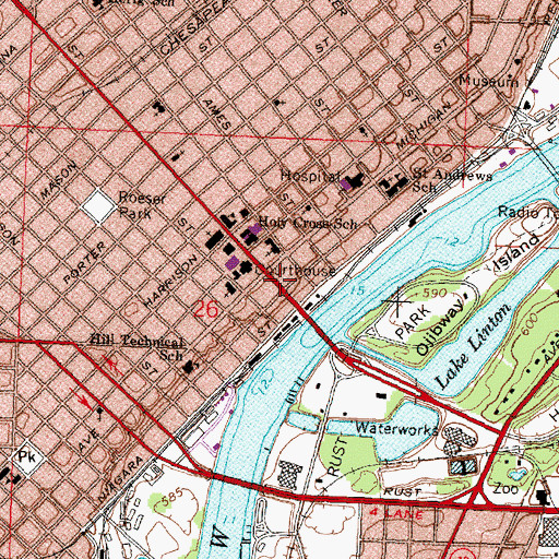 Topographic Map of Borchard Park, MI