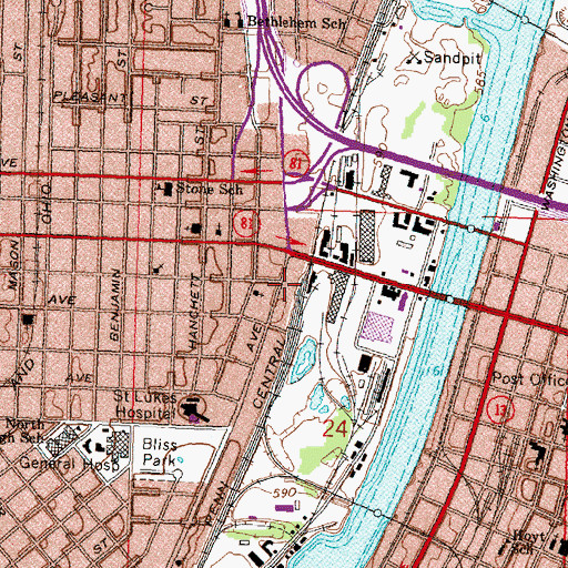 Topographic Map of Mid-Michigan Children's Museum, MI