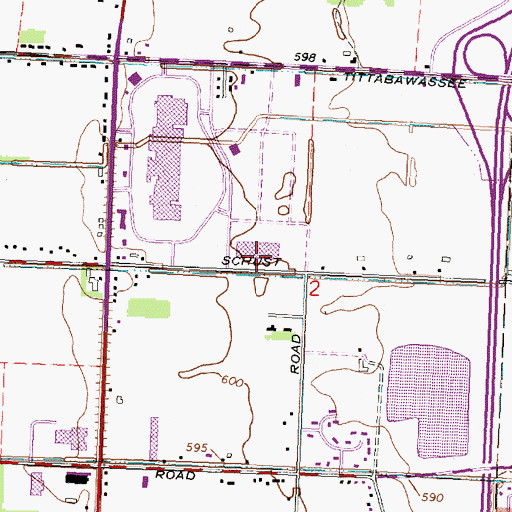 Topographic Map of Saint Mary's of Michigan-Towne Centre, MI