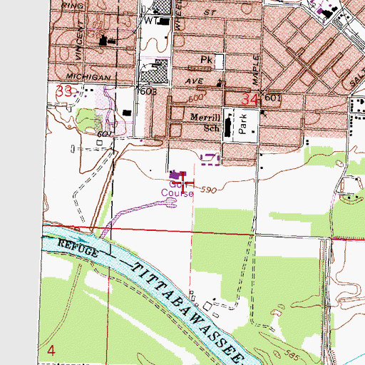 Topographic Map of Germania Town and Country Club, MI