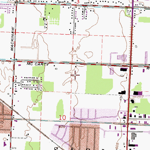 Topographic Map of Saginaw Township Soccer Complex, MI