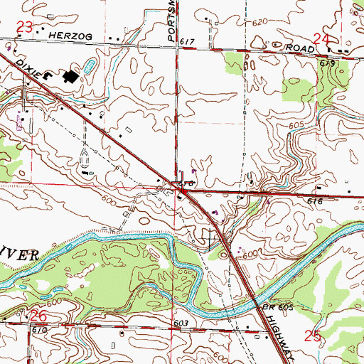 Topographic Map of Cassbridge Post Office (historical), MI