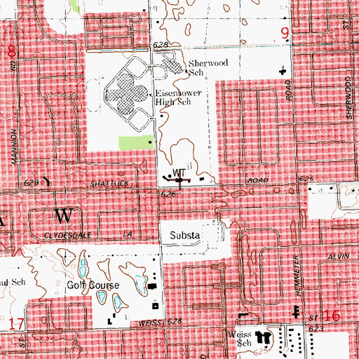Topographic Map of Saginaw Township Police Department, MI