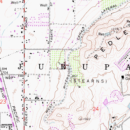 Topographic Map of West Riverside Canal Lateral Number Two, CA