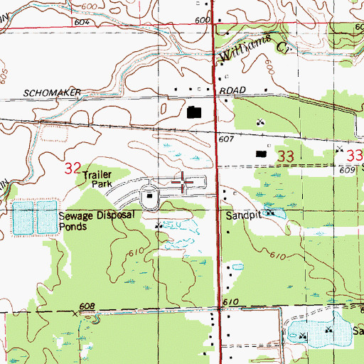 Topographic Map of Edgewood Village Mobile Home Park, MI