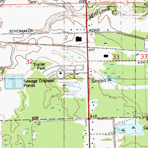Topographic Map of Kris Kay Mobile Home Park, MI
