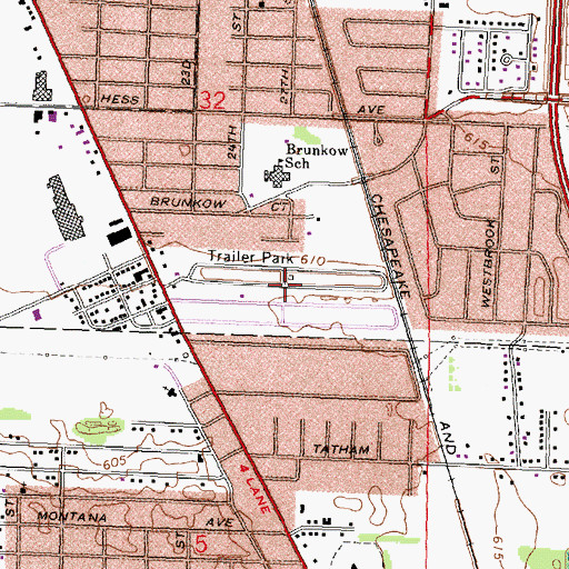 Topographic Map of Saginaw Village Mobile Home Park, MI