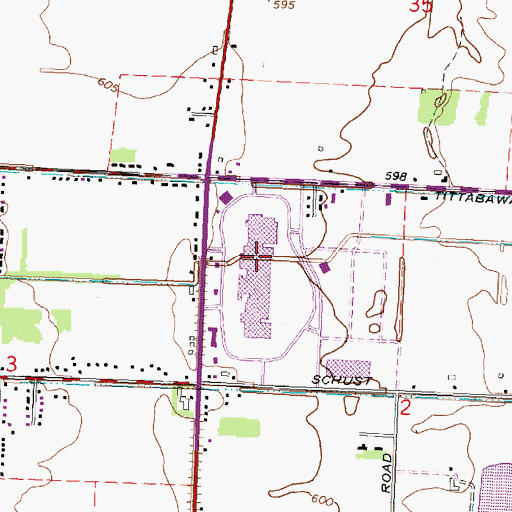 Topographic Map of Fashion Square Mall, MI