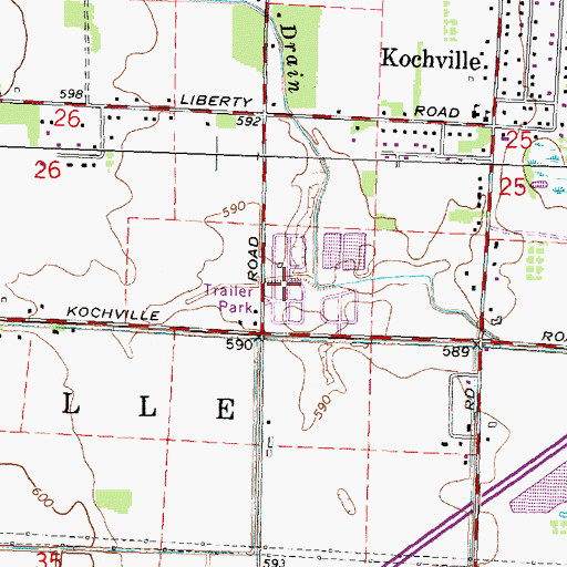 Topographic Map of Saginaw Valley Mobile Home Park, MI