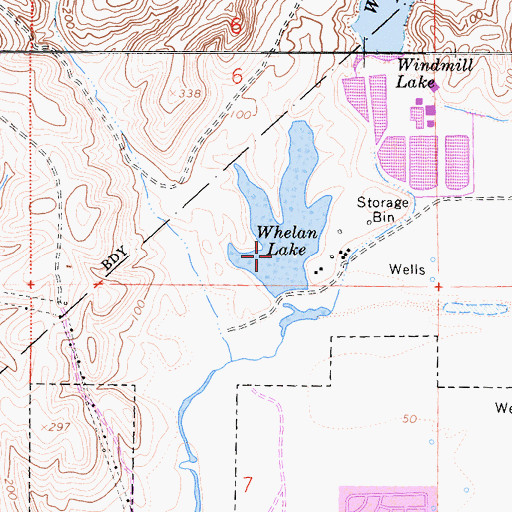 Topographic Map of Whelan Lake, CA