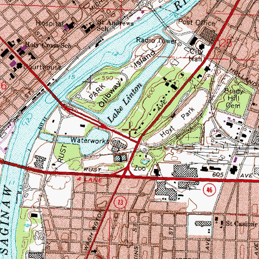 Topographic Map of Japanese Cultural Center and Tea House, MI
