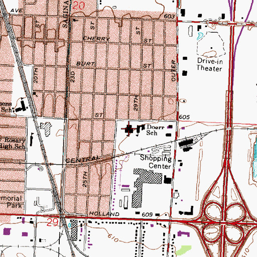 Topographic Map of AA Claytor Elementary School, MI
