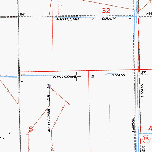 Topographic Map of Whitcomb Two Drain, CA