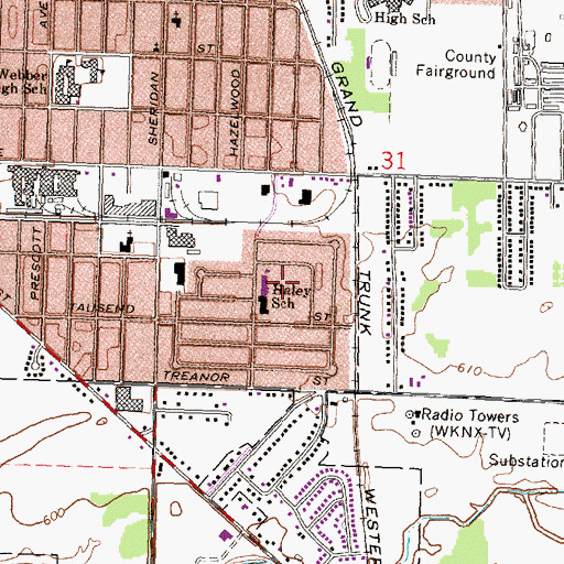 Topographic Map of Schroeder Park, MI