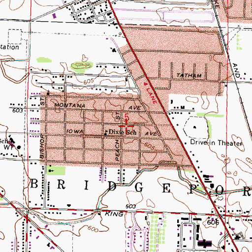 Topographic Map of Peach/Iowa Park, MI