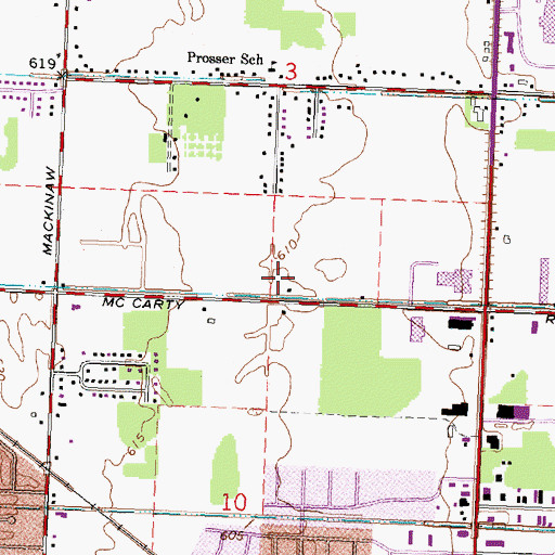 Topographic Map of Valley Lutheran High School, MI