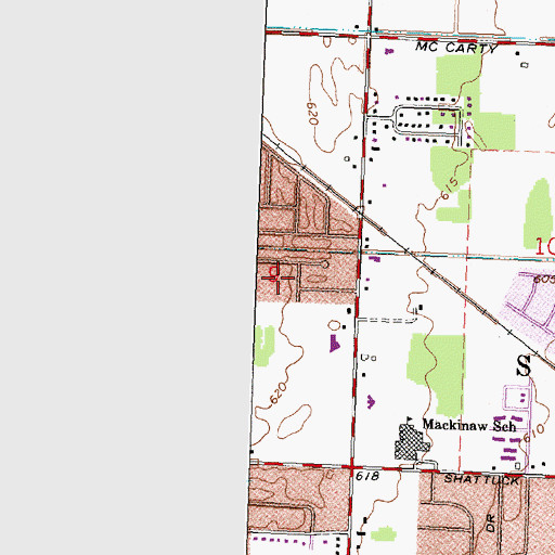Topographic Map of Briarwood Park, MI