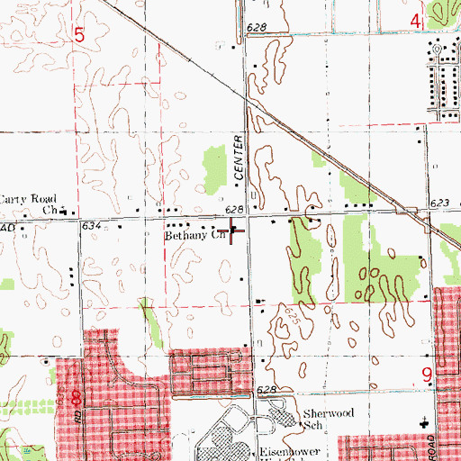 Topographic Map of Bethany Lutheran School, MI
