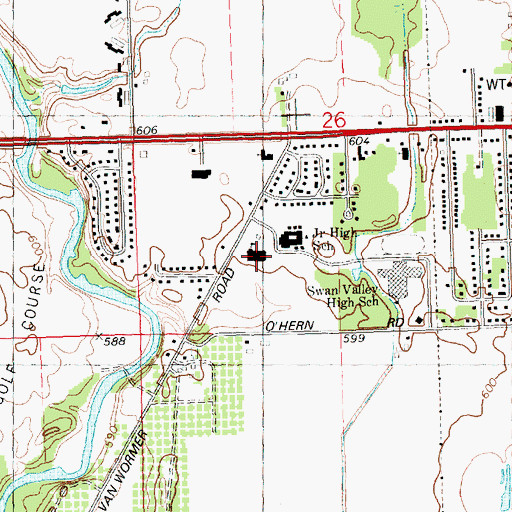 Topographic Map of Robert B Havens Elementary School, MI