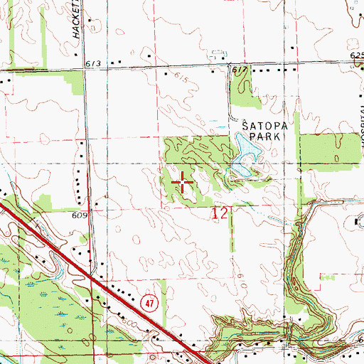 Topographic Map of Sawmill Golf Club, MI