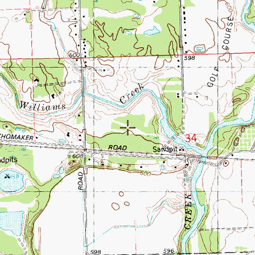 Topographic Map of Mueller's Valley View Farm Golf Course, MI