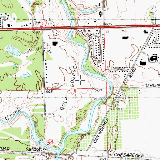 Topographic Map of Crooked Creek Golf Course, MI