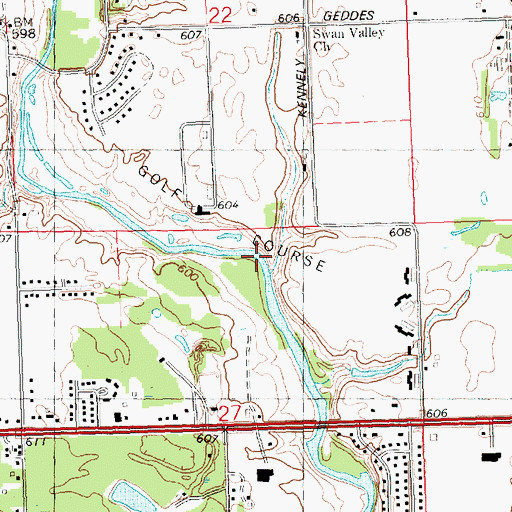 Topographic Map of Swan Valley Golf Course, MI