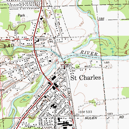 Topographic Map of Lumberjack Park, MI