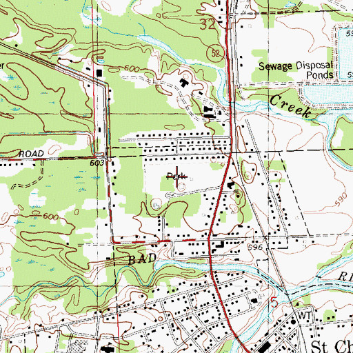 Topographic Map of Village Park, MI