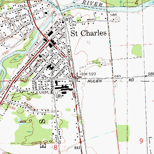 Topographic Map of Saint Charles Station, MI
