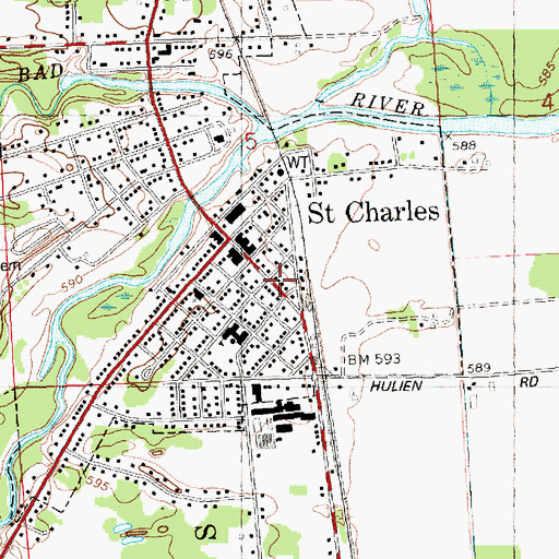 Topographic Map of Saint Charles Historical Museum, MI