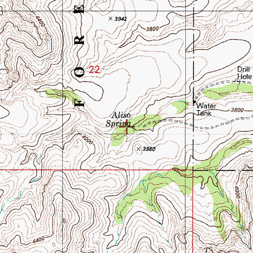Topographic Map of Aliso Spring, AZ