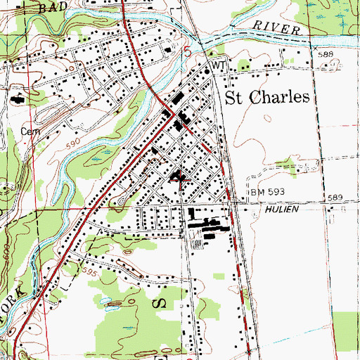 Topographic Map of Mina J Miller Elementary School, MI