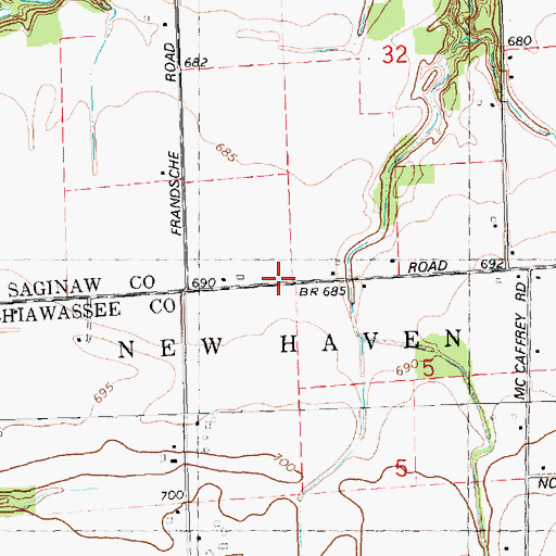 Topographic Map of Kingdom Hall, MI