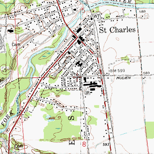 Topographic Map of Immaculate Conception Church, MI