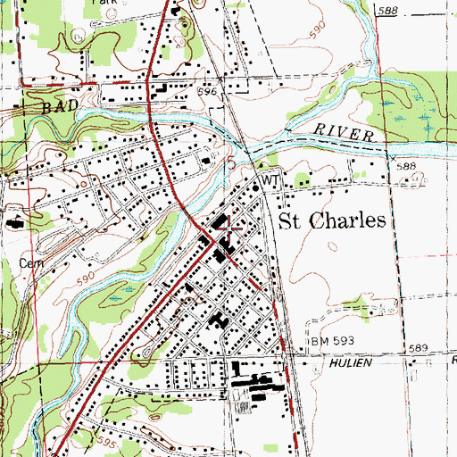Topographic Map of Seventh Day Adventist Church, MI