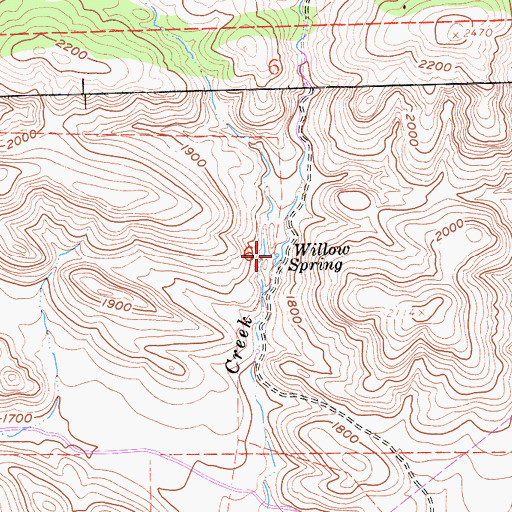 Topographic Map of Willow Spring, CA