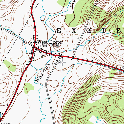 Topographic Map of West Exeter Cemetery, NY