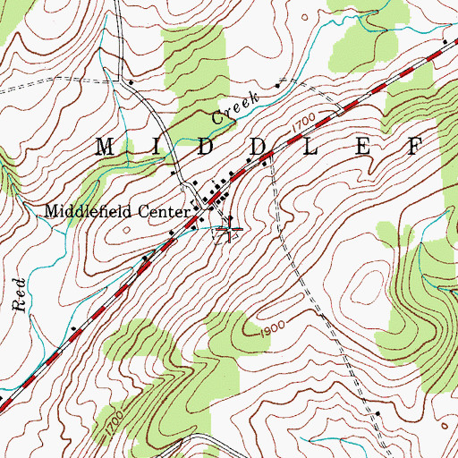Topographic Map of Middlefield Center Cemetery, NY