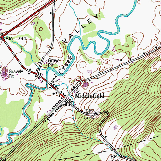 Topographic Map of Middlefield Cemetery, NY