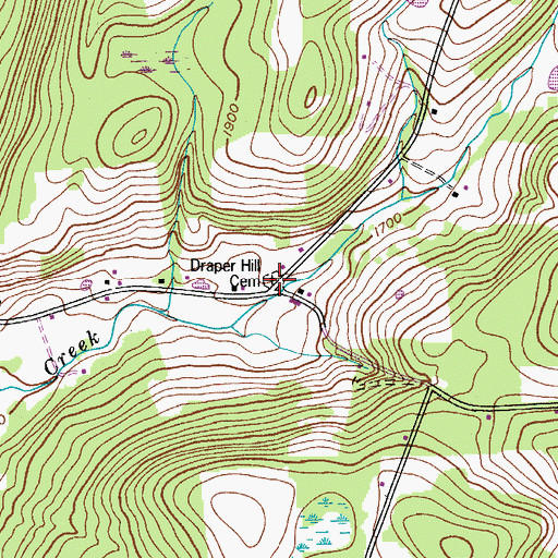 Topographic Map of Draper Hill Cemetery, NY