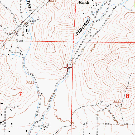 Topographic Map of Willow Springs Canyon, CA