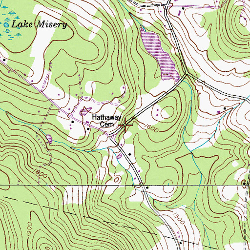 Topographic Map of Hathaway Cemetery, NY