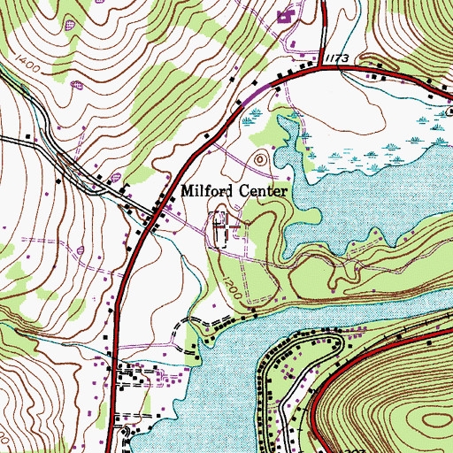 Topographic Map of Milford Center Cemetery, NY