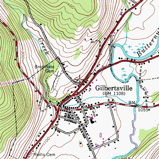 Topographic Map of Old Churchyard Cemetery, NY